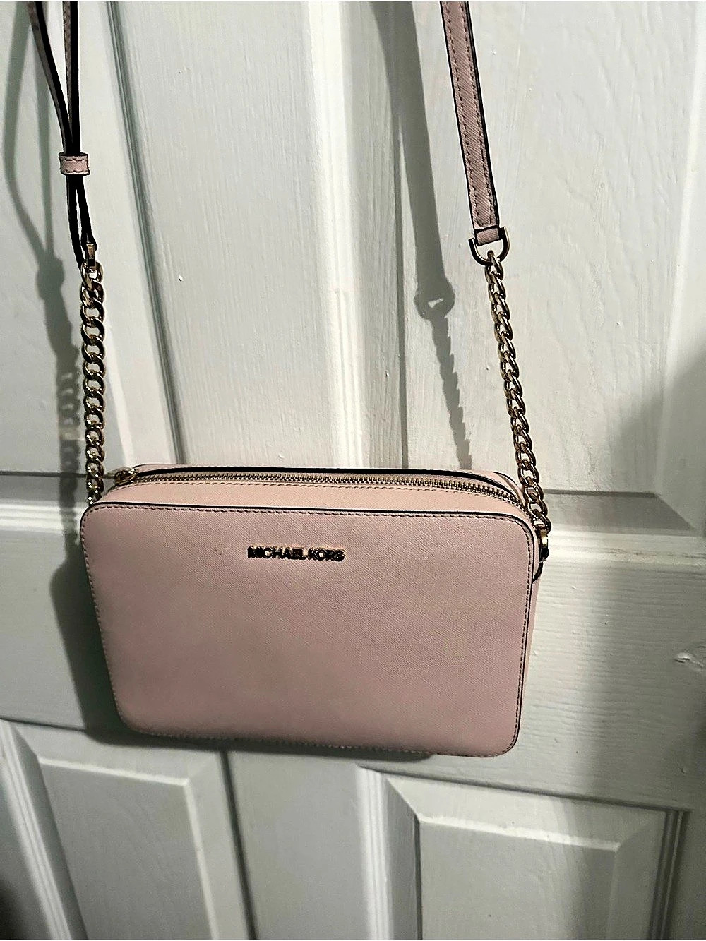 Michael Kors Jet Set Large Saffiano Leather Crossbody Bag Pink